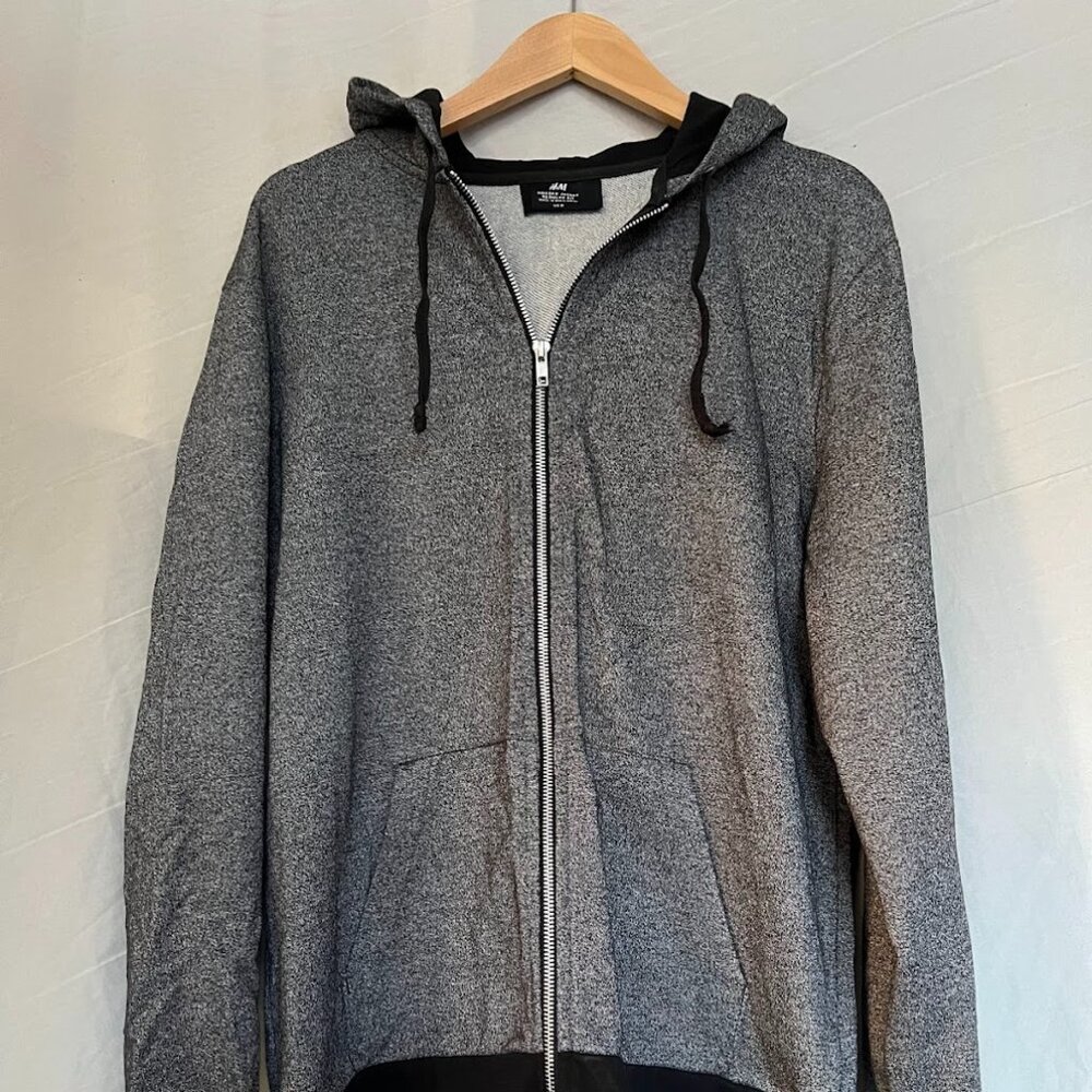 H&M Hooded Jacket Grey Marl Size M